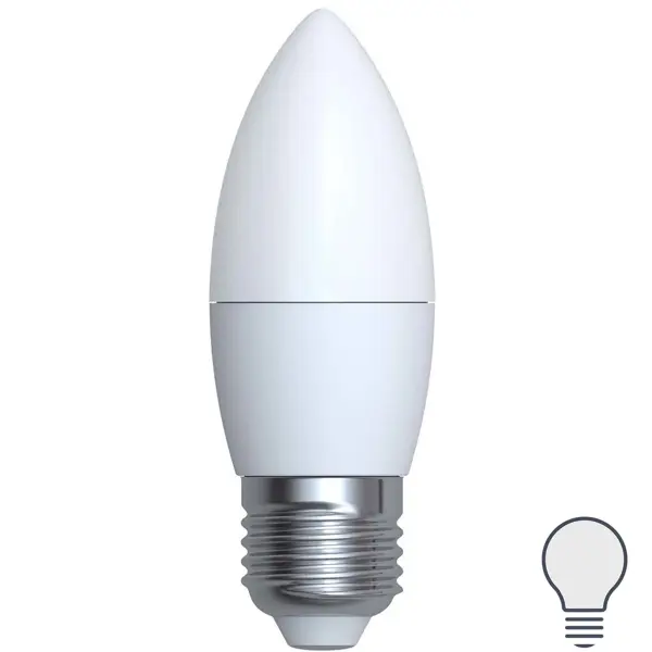 Лампа светодиодная Volpe E27 220-240 В 7 Вт свеча матовая 750 лм, нейтральный белый свет
