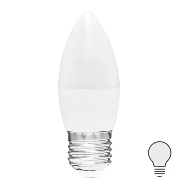 Лампа светодиодная Volpe E27 220-240 В 6 Вт свеча матовая 600 лм нейтральный белый свет