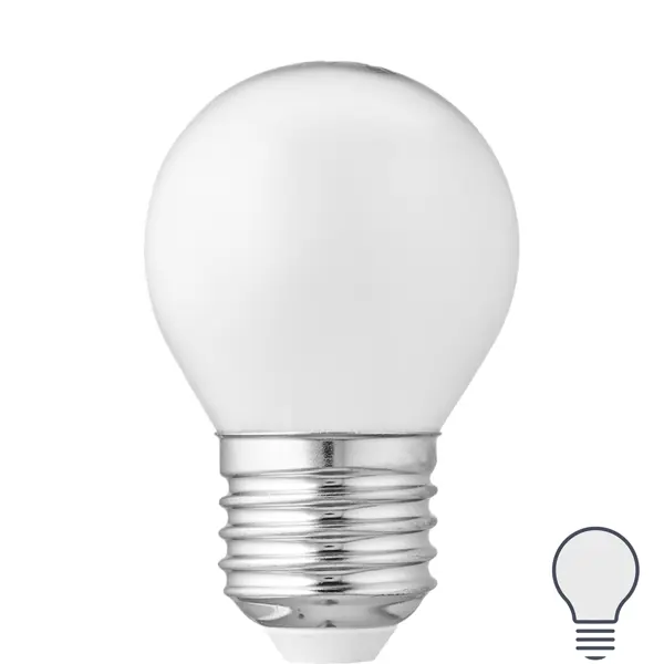 Лампа светодиодная Volpe LEDF E27 220-240 В 6 Вт шар малый матовая 600 лм нейтральный белый свет