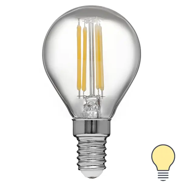 Лампа светодиодная Volpe LEDF E14 220-240 В 7 Вт шар малый прозрачная 750 лм теплый белый свет