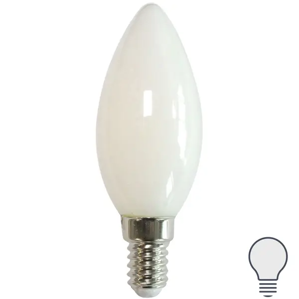 Лампа светодиодная Volpe LEDF E14 220-240 В 5 Вт свеча матовая 470 лм теплый белый свет