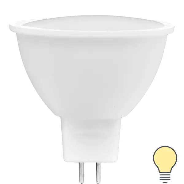 Лампа светодиодная Volpe JCDR GU5.3 220-240 В 5 Вт Эдисон матовая 500 лм теплый белый свет