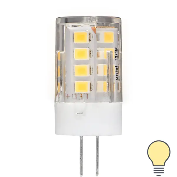 Лампа светодиодная Volpe JC G4 220-240 В 3.5 Вт кукуруза прозрачная 300 лм теплый белый свет
