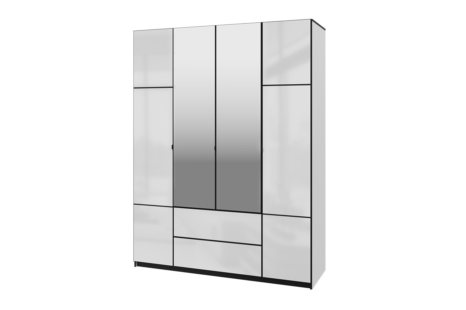 Шкаф для одежды 4-дверный с зеркалом и с ящиками Hoff Palermo 80501544